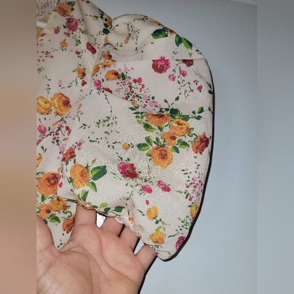 Revolve x House of Harlow 1960 Maeve Midi Floral Top Puff Sleeves Leg Slit S - Picture 6 of 16